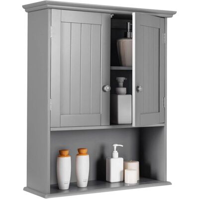Costway Mueble De Baño Armario De Pared Estanterías Gabinete Con Puerta Y Estante Para Cocina Dormitorio Salón (gris) Costway Mueble De Baño Armario De Pared Estanterías Gabinete Con Puerta Y Estante Para Cocina Dormitorio Salón (gris)