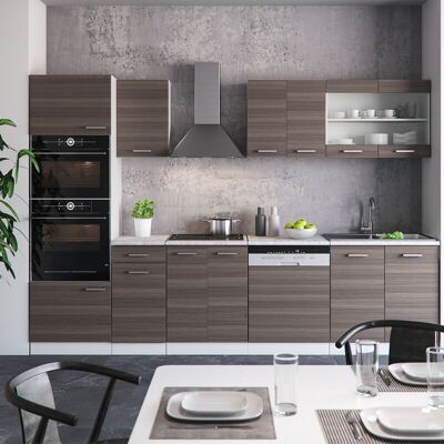 Vicco - Mueble De Cocina R-line, Precioso Gris/blanco, 300 Cm Con Armario Alto, Sin Encimera Vicco - Mueble De Cocina R-line, Precioso Gris/blanco, 300 Cm Con Armario Alto, Sin Encimera