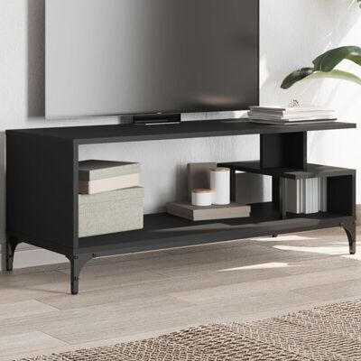 Vidaxl - Mueble De Tv Madera De Ingeniería Y Acero Negro 102x40x41 Cm Vidaxl - Mueble De Tv Madera De Ingeniería Y Acero Negro 102x40x41 Cm