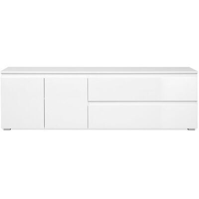 Calicosy - Mueble de TV Blanco con 2 Puertas, 2 Cajones, 180cm Calicosy - Mueble de TV Blanco con 2 Puertas, 2 Cajones, 180cm