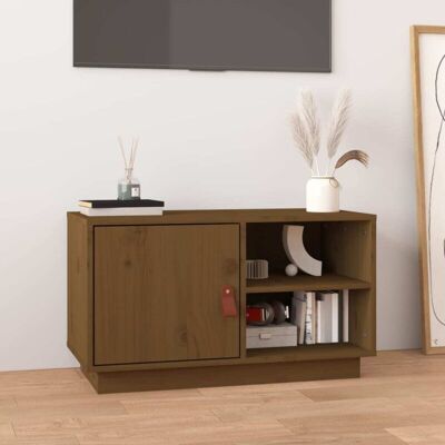 Vidaxl - Mueble De Tv Madera Maciza De Pino Marrón Miel 70x34x40 Cm Vidaxl - Mueble De Tv Madera Maciza De Pino Marrón Miel 70x34x40 Cm