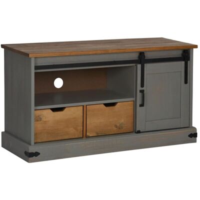 Vidaxl - Mueble De Tv Halden Con Puerta Corredera Gris 110x40x60 Cm Vidaxl - Mueble De Tv Halden Con Puerta Corredera Gris 110x40x60 Cm