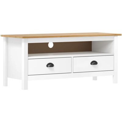 Vidaxl - Mueble De Tv Hill Madera Maciza De Pino Blanco 110x40x47 Cm Vidaxl - Mueble De Tv Hill Madera Maciza De Pino Blanco 110x40x47 Cm