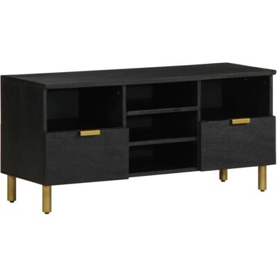 Mueble de TV vidaxl - Madera de ingeniería - Negro - 100x33x46 cm - Unidad de TV Mueble de TV vidaxl - Madera de ingeniería - Negro - 100x33x46 cm - Unidad de TV