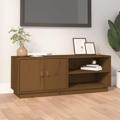 Mueble De Tv Madera Maciza De Pino Marrón Miel 105x34x40 Cm Vidaxl Mueble De Tv Madera Maciza De Pino Marrón Miel 105x34x40 Cm Vidaxl