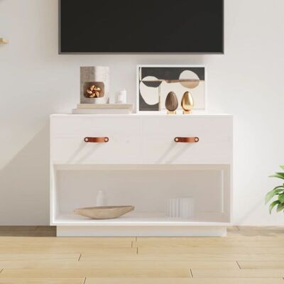 Vidaxl - Mueble Para Tv Madera Maciza De Pino Blanco 90x40x60 Cm Vidaxl - Mueble Para Tv Madera Maciza De Pino Blanco 90x40x60 Cm