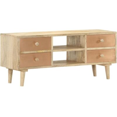 Vidaxl - Mueble Para Tv Madera Maciza De Mango 110x30x45 Cm Vidaxl - Mueble Para Tv Madera Maciza De Mango 110x30x45 Cm