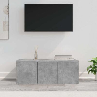 Mueble de TV gris hormigón de madera contrachapada vidaXL - Soporte de medios stereo Mueble de TV gris hormigón de madera contrachapada vidaXL - Soporte de medios stereo