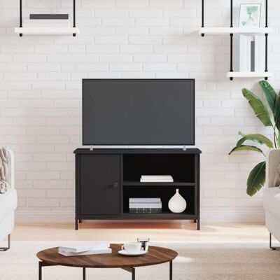Vidaxl - Mueble Para Tv Madera Contrachapada Negro 80x40x50 Cm Vidaxl - Mueble Para Tv Madera Contrachapada Negro 80x40x50 Cm