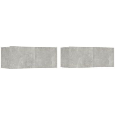 vidaXL 1/2x Gabinete de TV Gris Concreto Unidad Multimedia - Televisión vidaXL 1/2x Gabinete de TV Gris Concreto Unidad Multimedia - Televisión