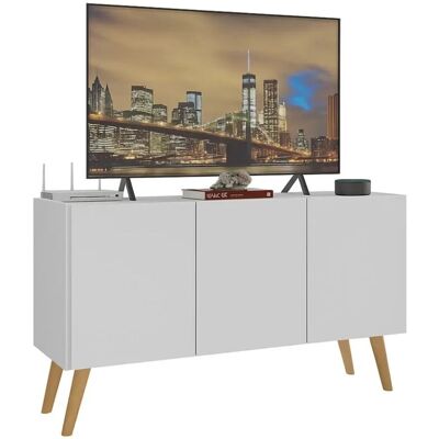 VICAWU Mueble Para Tv Retro 3 Puertas Blanco Kalos VICAWU Mueble Para Tv Retro 3 Puertas Blanco Kalos