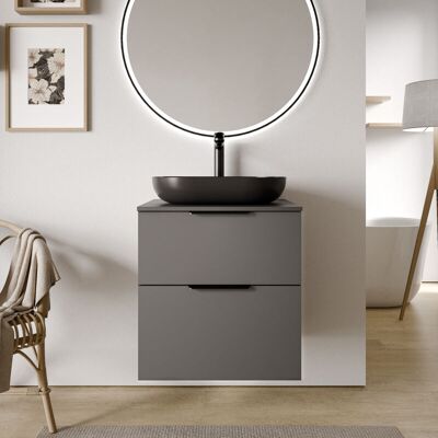 Bernstein - Mueble Tocador Tim 60cm Para Lavabo Sobre Encimera - Color A Elegir:matt Anthracite, Matt Black, Roble Gris Niebla Bernstein - Mueble Tocador Tim 60cm Para Lavabo Sobre Encimera - Color A Elegir:matt Anthracite, Matt Black, Roble Gris Niebla