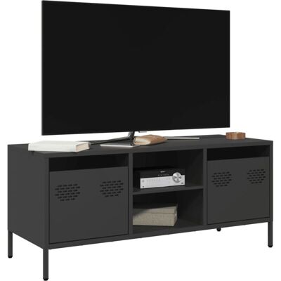 Mueble Para Tv Acero Laminado En Frío Negro 101,5x39x43,5 Cm Vidaxl Mueble Para Tv Acero Laminado En Frío Negro 101,5x39x43,5 Cm Vidaxl