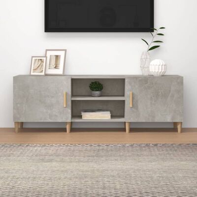 Vidaxl - Mueble De Tv Madera Contrachapada Gris Hormigón 150x30x50 Cm Vidaxl - Mueble De Tv Madera Contrachapada Gris Hormigón 150x30x50 Cm