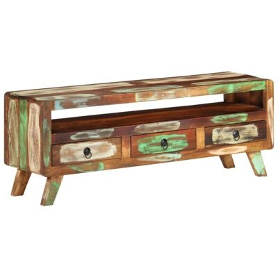 Helloshop26 - Mueble Tv Multimedia Estante Para Televisión Buffet Para Televisión Comedor Salón Dormitorio Multicolor 110 X 30 X 40 Cm Madera Maciza Reciclada Multicolor 020027735 Helloshop26 - Mueble Tv Multimedia Estante Para Televisión Buffet Para Televisión Comedor Salón Dormitorio Multicolor 110 X 30 X 40 Cm Madera Maciza Reciclada Multicolor 020027735