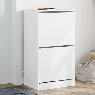 Vidaxl - Mueble Zapatero Con 2 Cajones Abatibles Blanco 60x42x108 Cm Vidaxl - Mueble Zapatero Con 2 Cajones Abatibles Blanco 60x42x108 Cm