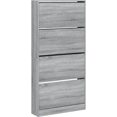 Vidaxl - Mueble Zapatero 4 Cajones Abatibles Gris Sonoma 80x21x163,5 Cm Vidaxl - Mueble Zapatero 4 Cajones Abatibles Gris Sonoma 80x21x163,5 Cm