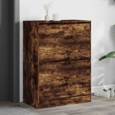 Vidaxl - Mueble Zapatero 2 Cajones Abatibles Roble Ahumado 80x42x108 Cm Vidaxl - Mueble Zapatero 2 Cajones Abatibles Roble Ahumado 80x42x108 Cm
