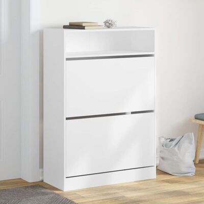 Mueble Zapatero Con 2 Cajones Abatibles Blanco 80x34x116 Cm Vidaxl Mueble Zapatero Con 2 Cajones Abatibles Blanco 80x34x116 Cm Vidaxl