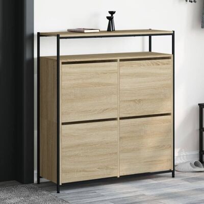 Vidaxl - Mueble Zapatero 4 Cajones Abatibles Roble Sonoma 100x34x112 Cm Vidaxl - Mueble Zapatero 4 Cajones Abatibles Roble Sonoma 100x34x112 Cm