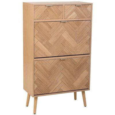 WANDERLUST DECO Mueble Zapatero De Madera 2 Puertas Y 2 Cajones Marrón 70x32x120 Cm WANDERLUST DECO Mueble Zapatero De Madera 2 Puertas Y 2 Cajones Marrón 70x32x120 Cm
