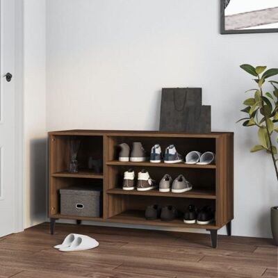 Vidaxl - Mueble Zapatero Madera Contrachapada Roble Marrón 102x36x60 Cm Vidaxl - Mueble Zapatero Madera Contrachapada Roble Marrón 102x36x60 Cm