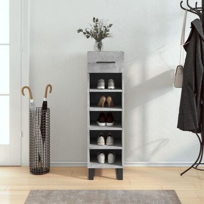 MUEBLE PARA ZAPATOS vidaXL - Armario zapatero gris cemento 30x35x105 cm MUEBLE PARA ZAPATOS vidaXL - Armario zapatero gris cemento 30x35x105 cm