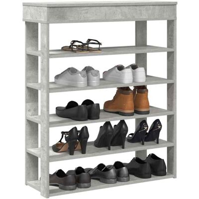 Vidaxl - Mueble Zapatero Madera Contrachapada Gris Hormigón 80x30x98 Cm Vidaxl - Mueble Zapatero Madera Contrachapada Gris Hormigón 80x30x98 Cm