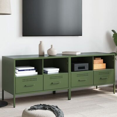 Vidaxl - Muebles Para Tv 2 Unidades Acero Verde Oliva 68x39x50,5 Cm Vidaxl - Muebles Para Tv 2 Unidades Acero Verde Oliva 68x39x50,5 Cm