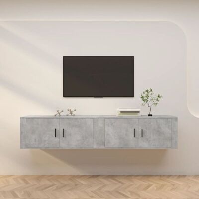 vidaXL Gabinetes de TV de Pared de Cemento Gris - Gabinetes de TV de Pared vidaXL Gabinetes de TV de Pared de Cemento Gris - Gabinetes de TV de Pared
