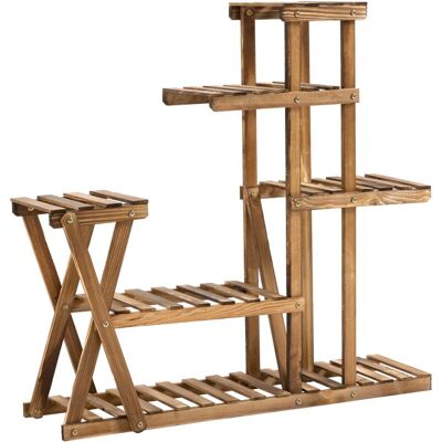 Soporte Para Plantas Estantería Para Plantas Con Pies De Madera Estantería Para Flores Con 5 Niveles Para Interior Y Exterior 98x28x95 Cm - Outsunny Soporte Para Plantas Estantería Para Plantas Con Pies De Madera Estantería Para Flores Con 5 Niveles Para Interior Y Exterior 98x28x95 Cm - Outsunny