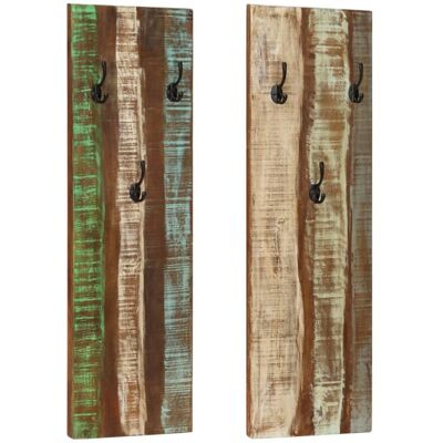 Vidaxl - Percheros De Pared 2 Uds Madera Maciza Reciclada 36x3x110 Cm Vidaxl - Percheros De Pared 2 Uds Madera Maciza Reciclada 36x3x110 Cm
