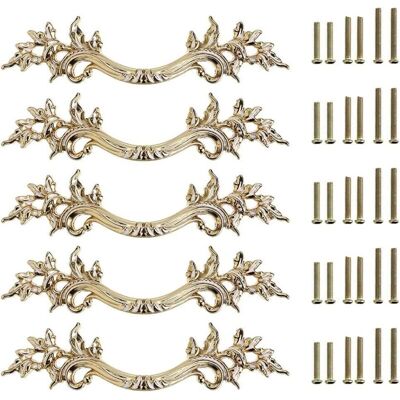 OEM (oro) 5 Piezas De Manijas De Puerta Vintage, Perillas De Puerta De Armario Retro, Para Decorar Cajones, Tocadores, Armarios, Muebles, Etc. OEM (oro) 5 Piezas De Manijas De Puerta Vintage, Perillas De Puerta De Armario Retro, Para Decorar Cajones, Tocadores, Armarios, Muebles, Etc.