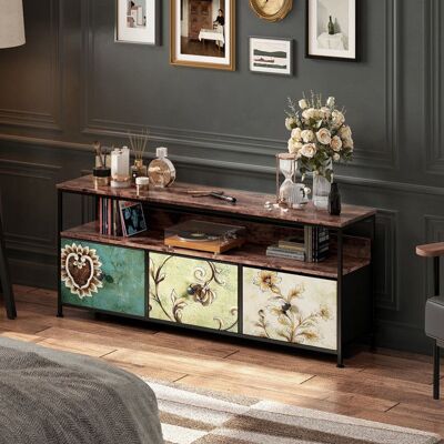 OEM Mueble De Tv Con Almacenamiento 108cm - Estilo Industrial Retro, Tablero De Madera Y Metal Color, Para Salón Moderno OEM Mueble De Tv Con Almacenamiento 108cm - Estilo Industrial Retro, Tablero De Madera Y Metal Color, Para Salón Moderno