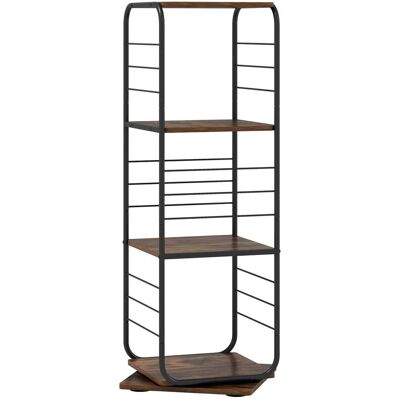 NORTHIX Estantería Giratoria De 4 Niveles Con Estructura Metálica De 360 Grados, Color Marrón Rústico NORTHIX Estantería Giratoria De 4 Niveles Con Estructura Metálica De 360 Grados, Color Marrón Rústico