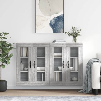 Vidaxl - Armarios De Pared 2 Uds Madera De Ingeniería Gris Sonoma Vidaxl - Armarios De Pared 2 Uds Madera De Ingeniería Gris Sonoma