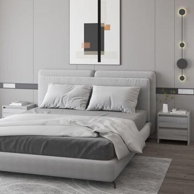 vidaXL Mesitas de noche Gris Sonoma 2 uds - Mesita de noche vidaXL Mesitas de noche Gris Sonoma 2 uds - Mesita de noche