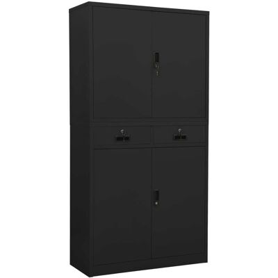vidaXL Gabinete de Oficina Antracita - Acero - 90x40x180 cm - Almacenamiento de Archivos vidaXL Gabinete de Oficina Antracita - Acero - 90x40x180 cm - Almacenamiento de Archivos