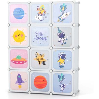 NORTHIX Armario Infantil Con 2 Secciones Para Colgar Y 12 Cubos NORTHIX Armario Infantil Con 2 Secciones Para Colgar Y 12 Cubos