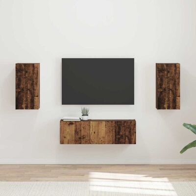 Conjunto De Mueble Para Tv De Pared 4 Uds. Madera Vieja Vidaxl Conjunto De Mueble Para Tv De Pared 4 Uds. Madera Vieja Vidaxl