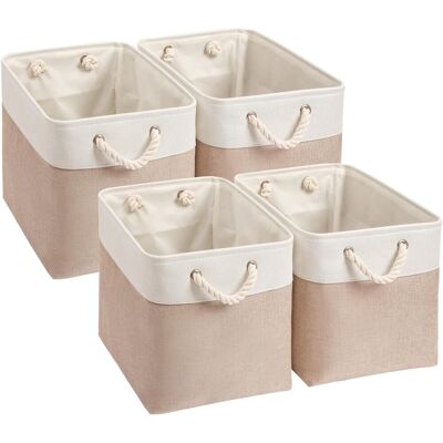 OEM Cajas De Almacenamiento (33x33x33cm), Cestas Grandes De Tela Para Ropa/estante (color Caqui/blanco, Juego De 4). OEM Cajas De Almacenamiento (33x33x33cm), Cestas Grandes De Tela Para Ropa/estante (color Caqui/blanco, Juego De 4).