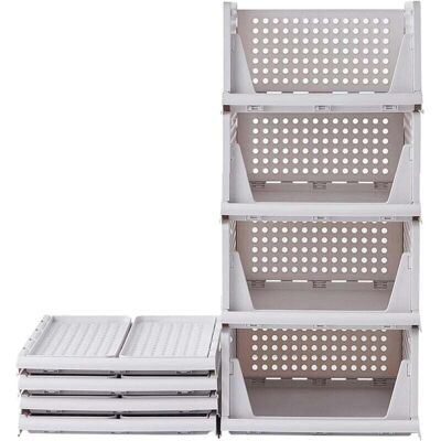 DPZO Organizador De Ropa De 3 Piezas Para Armario, Organizador De Cajones Apilable, Caja De Almacenamiento De Ropa De Plástico Para Dormitorio, Armario, Vestidor, 43 X 32,5 X 18 Cm, Blanco DPZO Organizador De Ropa De 3 Piezas Para Armario, Organizador De Cajones Apilable, Caja De Almacenamiento De Ropa De Plástico Para Dormitorio, Armario, Vestidor, 43 X 32,5 X 18 Cm, Blanco
