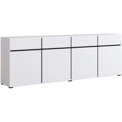 Arredamento1 - Cómoda Alfere 100, Blanco, Con Cajones Y Puertas, Número De Cajones: 0, 78x225x40cm Arredamento1 - Cómoda Alfere 100, Blanco, Con Cajones Y Puertas, Número De Cajones: 0, 78x225x40cm