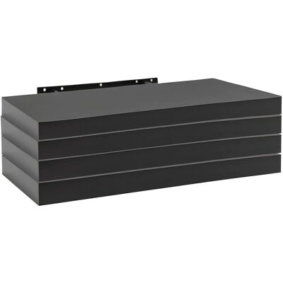 Lot De 4 Étagère Murale Woltu, Étagère Suspendue, Étagère Flottante En Mdf, noir, 60x22, 9x3, 8cm Lot De 4 Étagère Murale Woltu, Étagère Suspendue, Étagère Flottante En Mdf, noir, 60x22, 9x3, 8cm