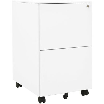 Archivo Móvil de Acero Blanco vidaXL - 2 Cajones - Almacenamiento de Oficina Archivo Móvil de Acero Blanco vidaXL - 2 Cajones - Almacenamiento de Oficina
