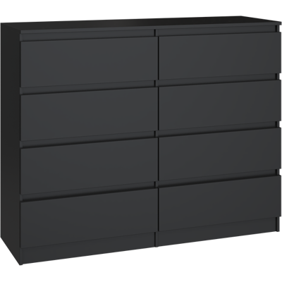 Cómoda moderna HucoCo Milan 8 cajones - Negro Cómoda moderna HucoCo Milan 8 cajones - Negro