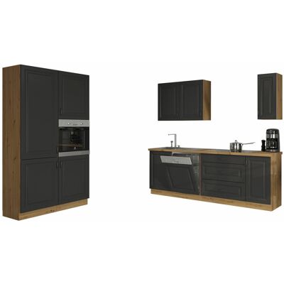 Mobilier1 - Conjunto De Cocina Modular Retro Grey 149 , 0x0cm, Encimera, Aglomerado Laminado, Mdf, Led Mobilier1 - Conjunto De Cocina Modular Retro Grey 149 , 0x0cm, Encimera, Aglomerado Laminado, Mdf, Led