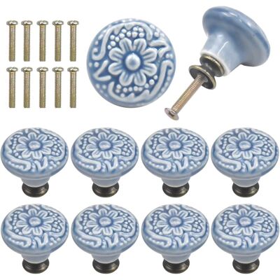 CSPARKV 10 Tiradores De Cerámica Vintage Para Cajón De Puerta, Color Gris, Redondos De 34 Mm, Para Muebles, Puertas, Armarios, Cocinas Y Habitaciones Infantiles CSPARKV 10 Tiradores De Cerámica Vintage Para Cajón De Puerta, Color Gris, Redondos De 34 Mm, Para Muebles, Puertas, Armarios, Cocinas Y Habitaciones Infantiles