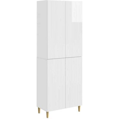 Juego De Armarios 2 Uds. Blanco Brillante Madera De Ingeniería Vidaxl Juego De Armarios 2 Uds. Blanco Brillante Madera De Ingeniería Vidaxl