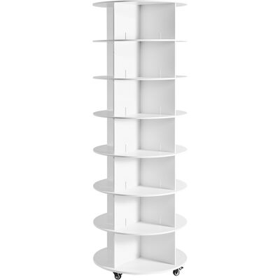 Mophorn Zapatero Para 28 Pares De Calzado,con 7 Niveles Y 4 Compartimentos,diseño Giratorio De 360°,equipado Con Ruedas Móviles,perfecto Para Dormitorio, Color Blanco, Dimensiones 598 X 598 X 1670 Mm. Mophorn Zapatero Para 28 Pares De Calzado,con 7 Niveles Y 4 Compartimentos,diseño Giratorio De 360°,equipado Con Ruedas Móviles,perfecto Para Dormitorio, Color Blanco, Dimensiones 598 X 598 X 1670 Mm.